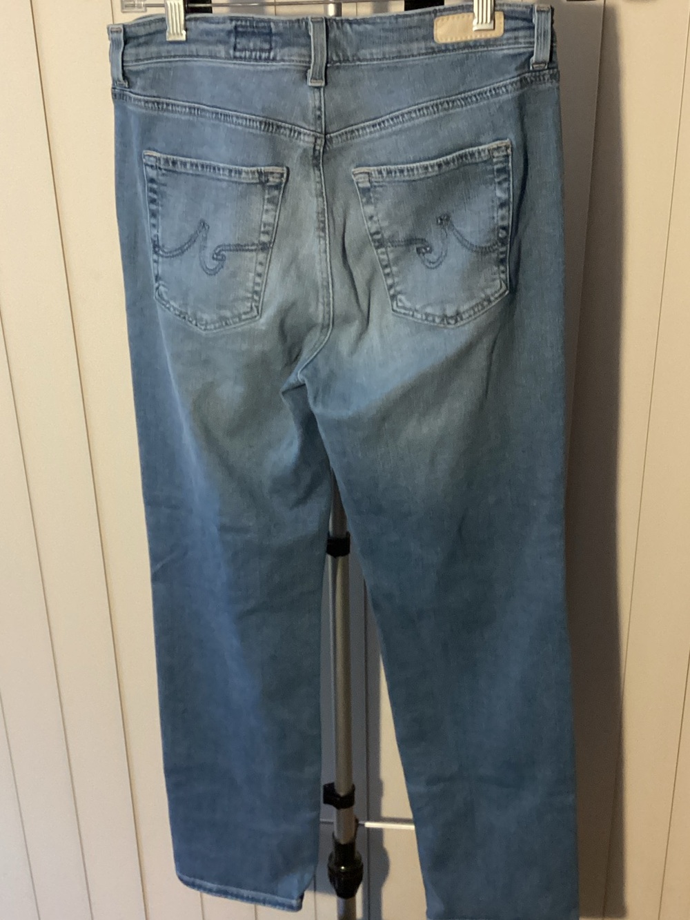 AG Adriano Goldschmied Light Blue Denim Jeans with Branded Waist Patch - EUC